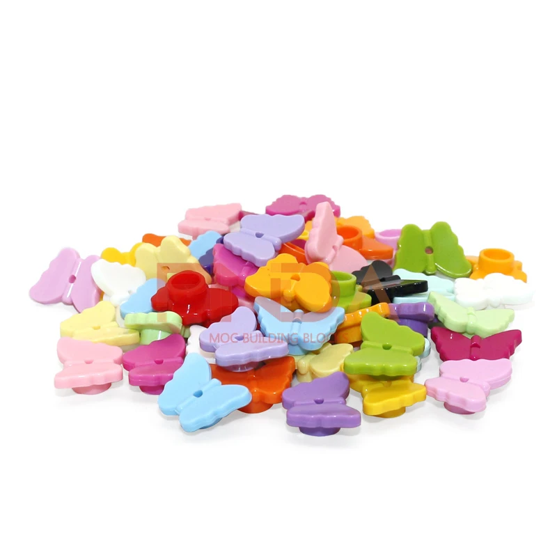50PCS MOC Animals Part Classical Adaptive Brick Building Blocks Parts Scene Animal Series Butterfly