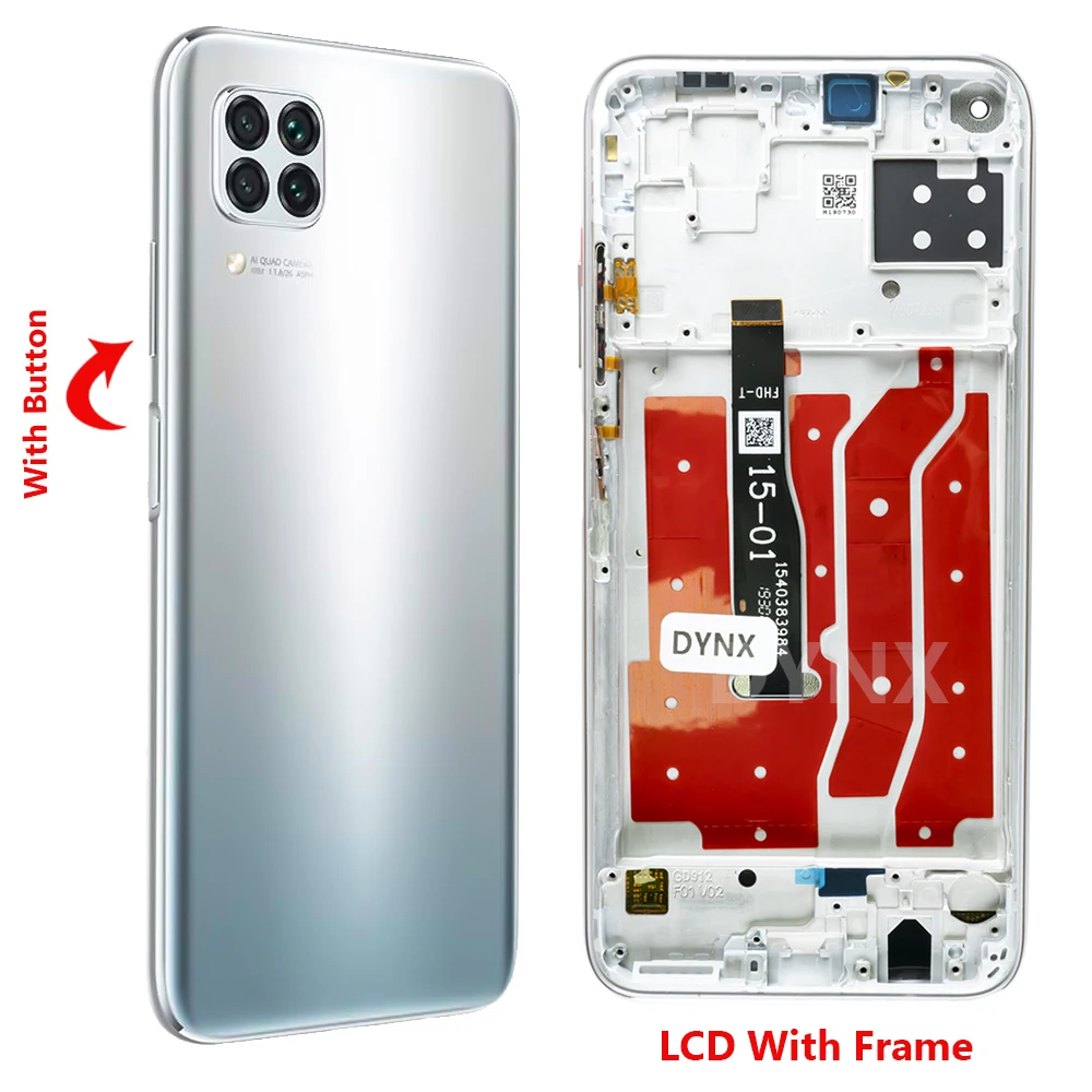 100% Tested 6.4\'\' Display Replacement With Frame For Huawei P40 Lite LCD Touch Screen Digitizer Assembly For JNY-L21A  JNY-L01A