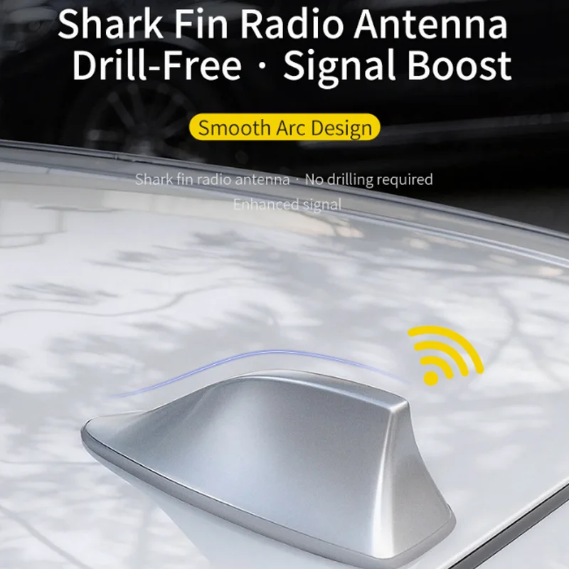 For Kia Sportage, Shark Fin FM/AM Antenna – Self-Adhesive, No Drilling, Waterproof Roof Styling & Signal Amplifier.