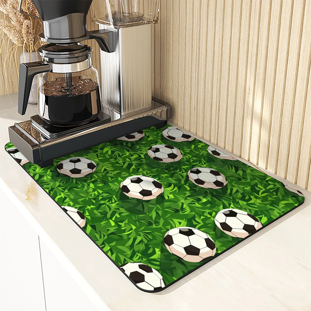 Absorbent Mat Soccer Field Matches Kitchen Antiskid Drying Mat Quick Dry Bathroom Drain Pad Tableware Mat