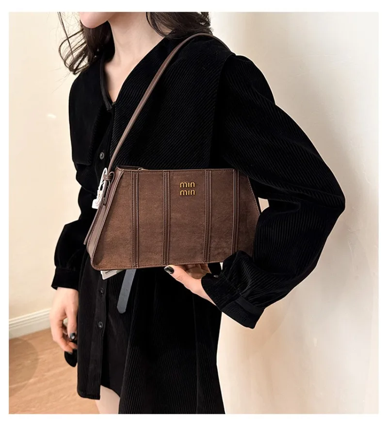 

2025 New Retro Suede Underarm Bag - Stylish Crossbody Purse for Women, Luxury Shoulder Bag with Vintage Charm, Trendy Work Bag