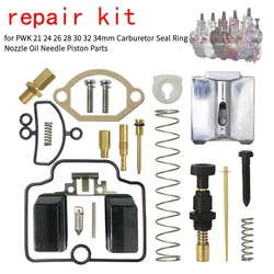 Kit de reparación de carburador de motocicleta, kit de reconstrucción para PWK 21 24 26 28 30 32 34mm KEIHIN KOSO OKO, boquilla de anillo de sellado, pistón de aguja de aceite, 1 Juego