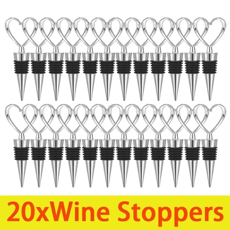 

20Pcs Love Heart Wedding Wine Stopper Champagne Stopper Wedding Wine Stopper Wine Preserver for Home Wedding