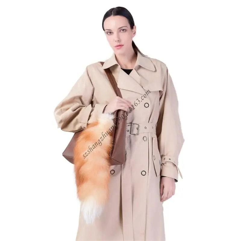 مجموعة Q6RB من 3 Foxes Tail Rings Soft Halloween Bag Bag سحر Keyring Cosplay Assplay