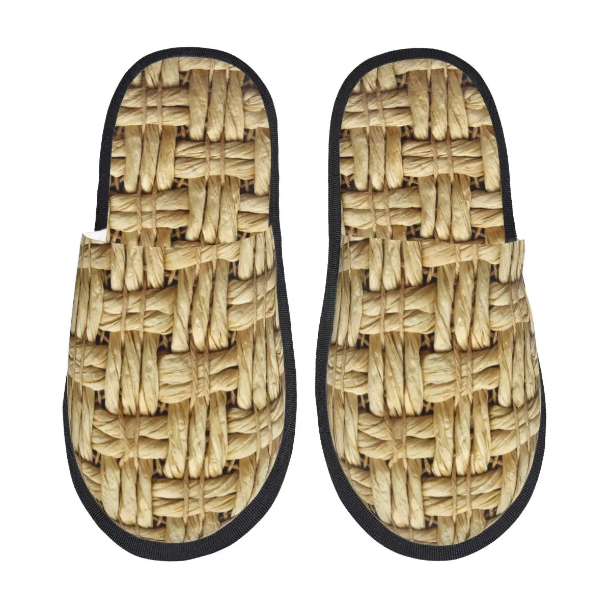 

Женские домашние тапочки с плетеным ротанговым принтом, уютные, теплые, в богемном стиле, с эффектом памяти, пушистые, для дома и улицы