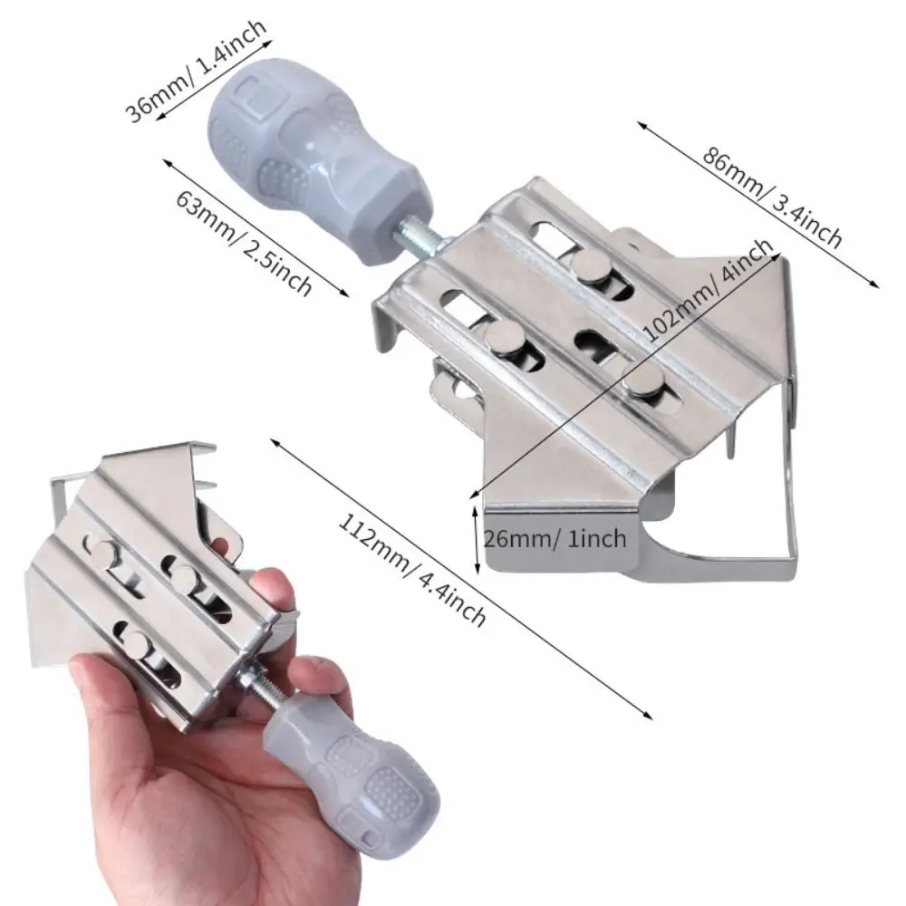 Adjustable Woodworking Splicing Quick Clip Sturdy Ergonomic Handle Right Angle Clamp Stainless Steel Versatile Fixing Clamp