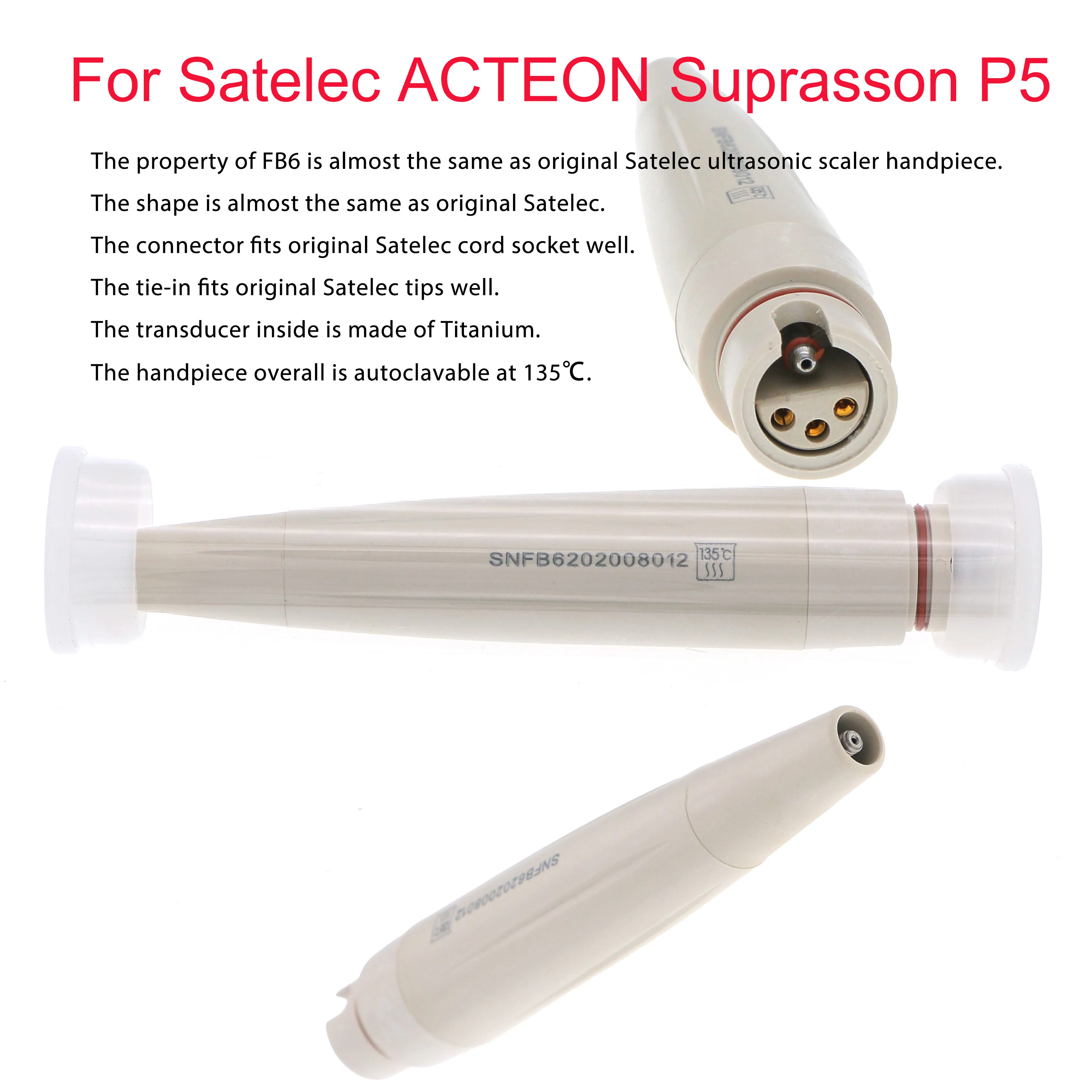 

1/2PCS Dental Ultrasonic Scaler Handpiece handle Fit Suprasson P5 ACTEON Satelec FB6