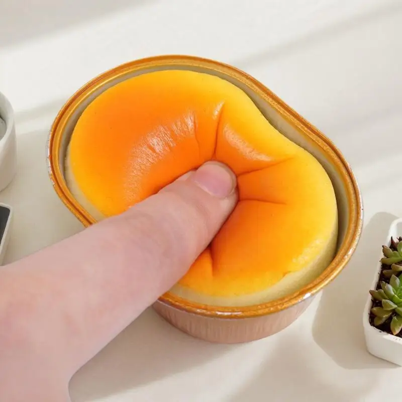 

Set of 2 Innovative Squeeze Toys Emulating Cheese Bread for Stress Alleviation, Perfect for Kids and Adults Gift