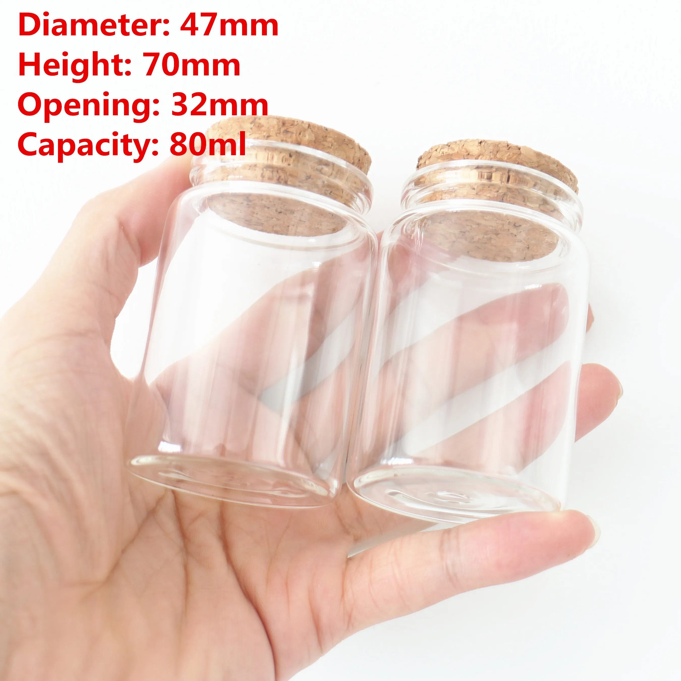 6/12 PCS Sealed Cork Glass bottle 33*47*70mm 80ml Message Vials Empty Wish Bottle DIY Drifting Empty Tiny Jars Party Decorations