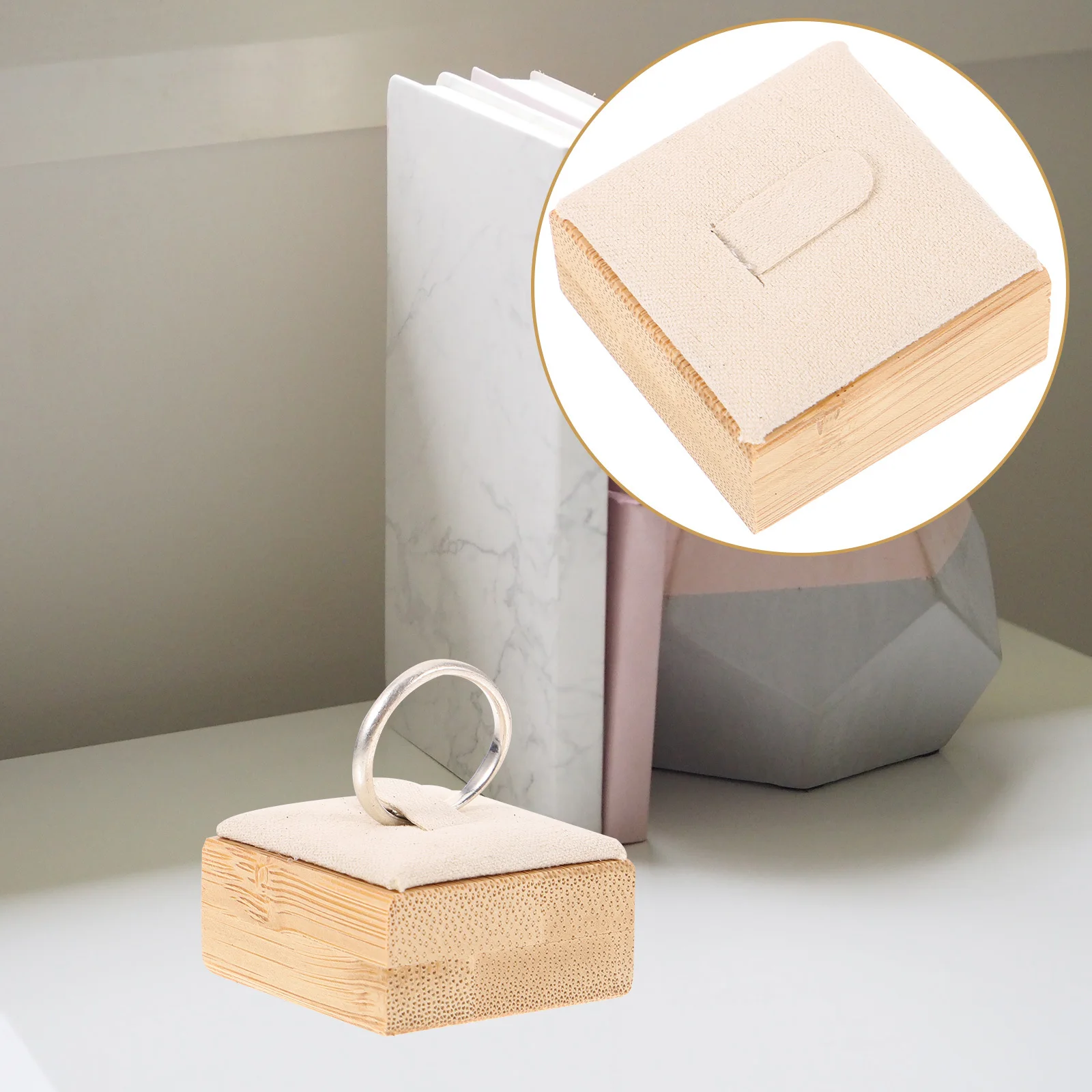 

Bamboo Ring Organizer Minimalist Design Jewelry Display Sturdy Small Size Home Shop Ring Holder Jewelry Display