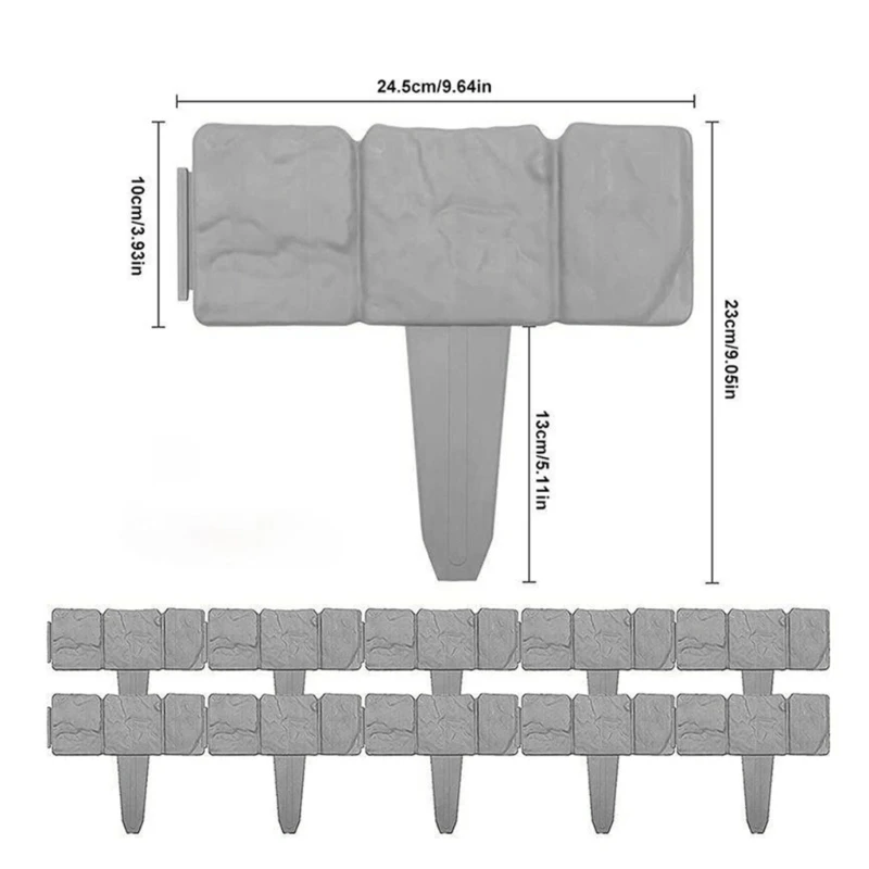 5/10/20 sztuk plastikowe obrzeże ogrodu wygląd kamienia obramowanie dekoracyjny kwiat łóżko płot do kształtowania krajobrazu