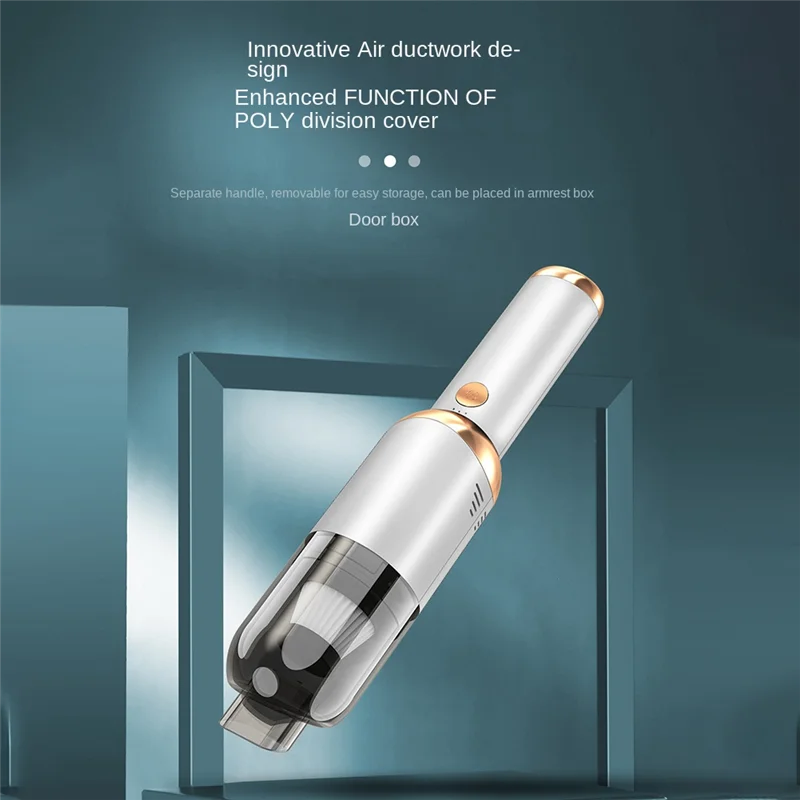 مكنسة كهربائية للسيارة، 7000 باسكال/120 وات، مكنسة كهربائية صغيرة محمولة قابلة للفصل للسيارة مع مصباح يدوي LED أسود