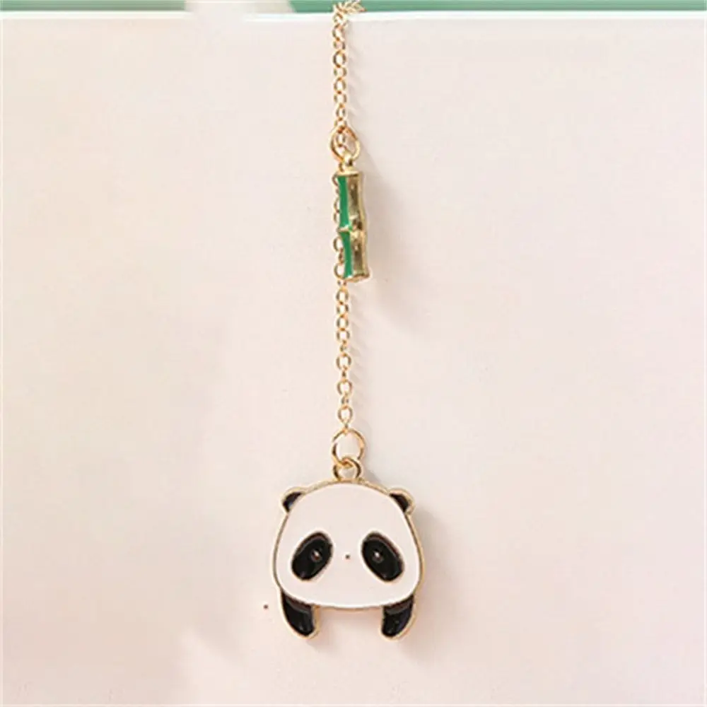 소모품 도서 액세서리 독자를위한 학생 독서 책갈피 귀여운 종이 클립 팬더 펜던트 금속 책갈피 팬더 책갈피