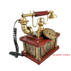 Retro Dial Telephone Old Landline Decoration Gift European Home Office Wired Landline Antique Rotary Phone Model