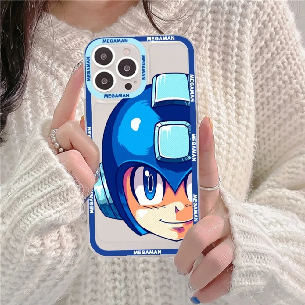 Coque de téléphone transparente souple pour iPhone, coque arrière, jeu Rockman, Megaman, 15, 13, 14 Pro Max, XS, Poly, 12, 11 Pro, 13 Mini