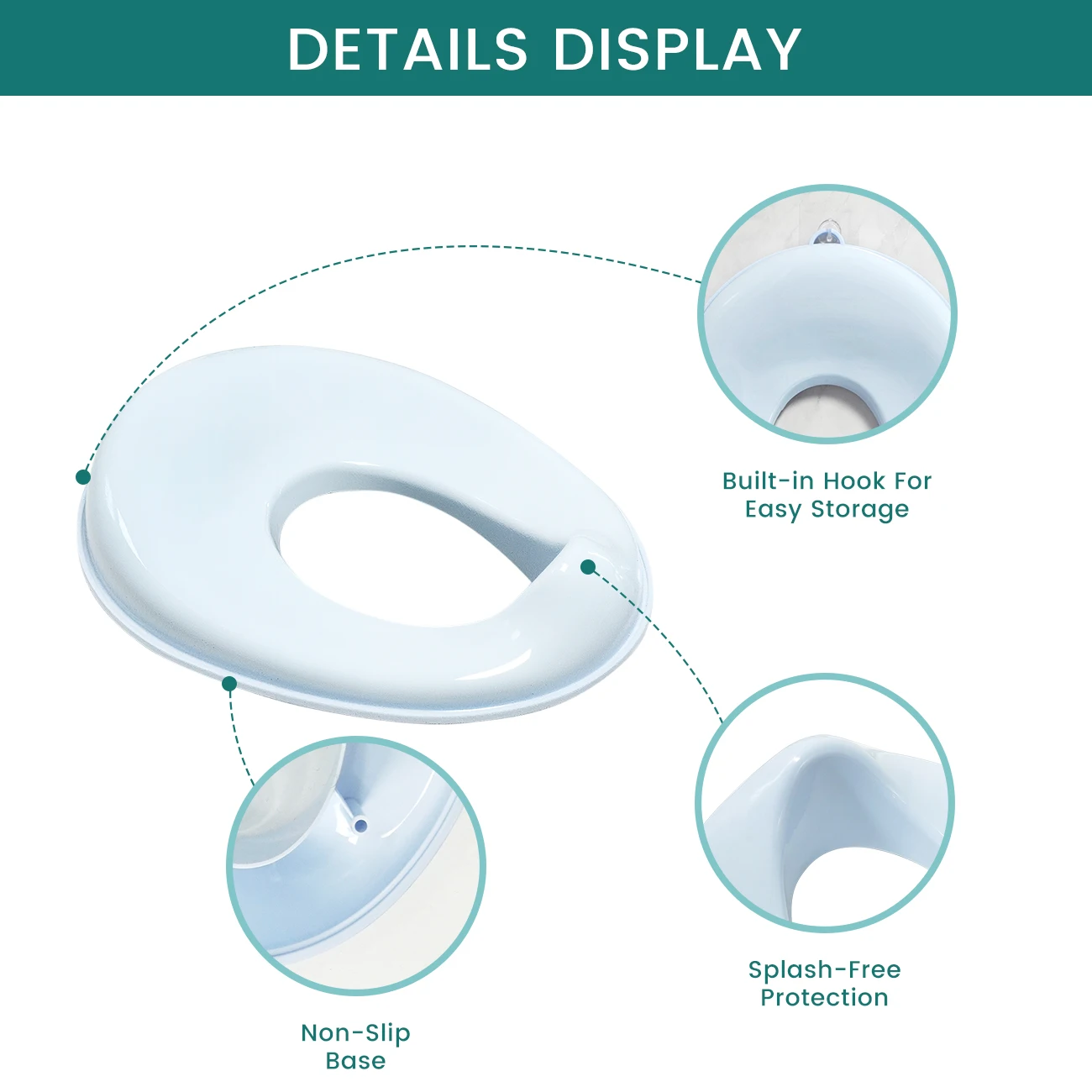 Baby Toddler Potty Training Seat for Boys And Girls, Fits Round & Oval Toilets, Non- Slip with Splash Guard, Child Kids Potty Se