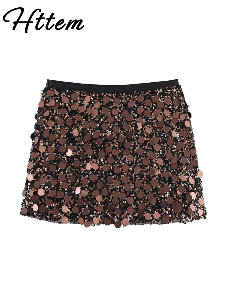 تنورة نسائية صغيرة مثيرة براق موضة عالية الخصر على شكل حرف a تنانير نسائية للنوادي والحفلات 2025 ملابس شتوية للسيدات ملابس جديدة