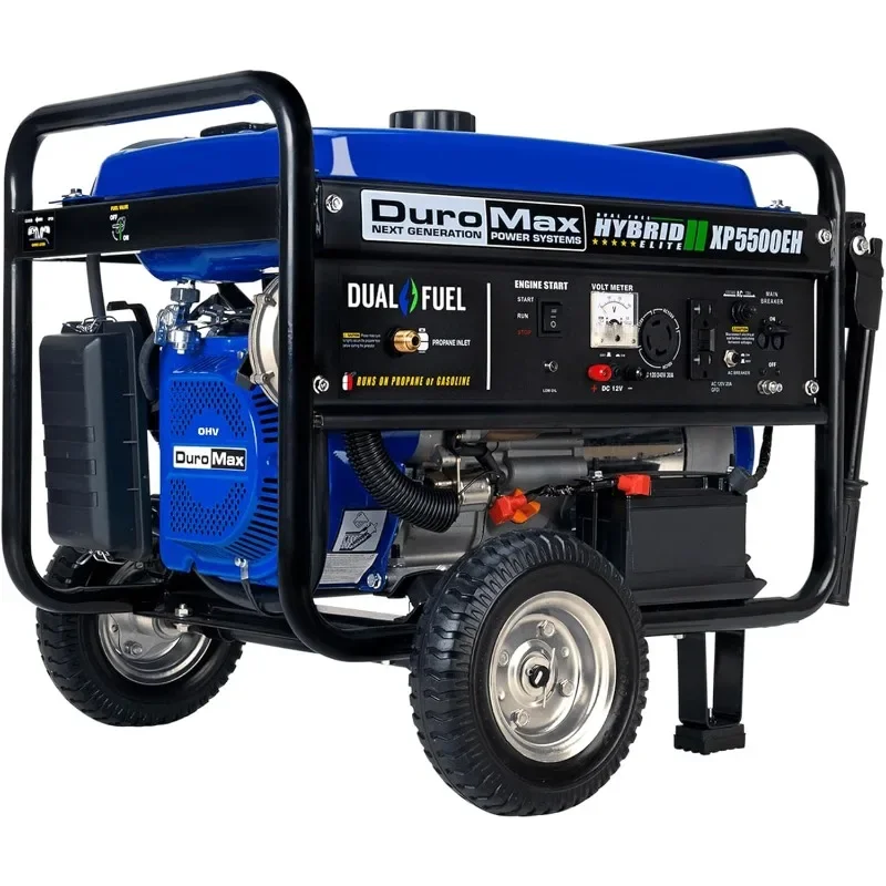 

Electric Start-Camping 50 State Approved Dual Fuel Portable Generator-5500 Watt Gas or Propane Powered