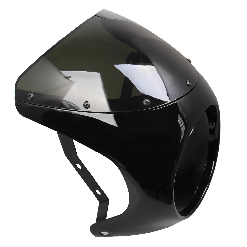 オートバイユニバーサルカフェレーサー 7 インチヘッドライトハンドルバーフェアリングフロントガラスキットハーレースポーツスターボバーツーリングホンダ