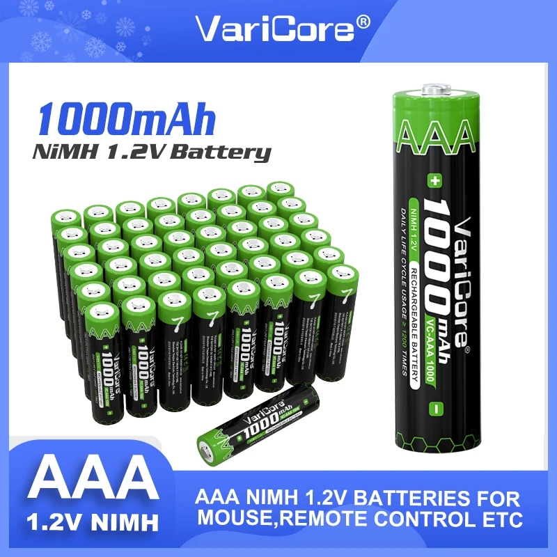 VariCore 2-50PCS Original AAA NiMH 1000mAh 1.2V Rechargeable Battery For Flashlight Toys