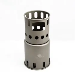 TOAKS Titanium Wood Burning Stove (Small) Outdoor Backpacking Camping Titanium Cooking System STV-12