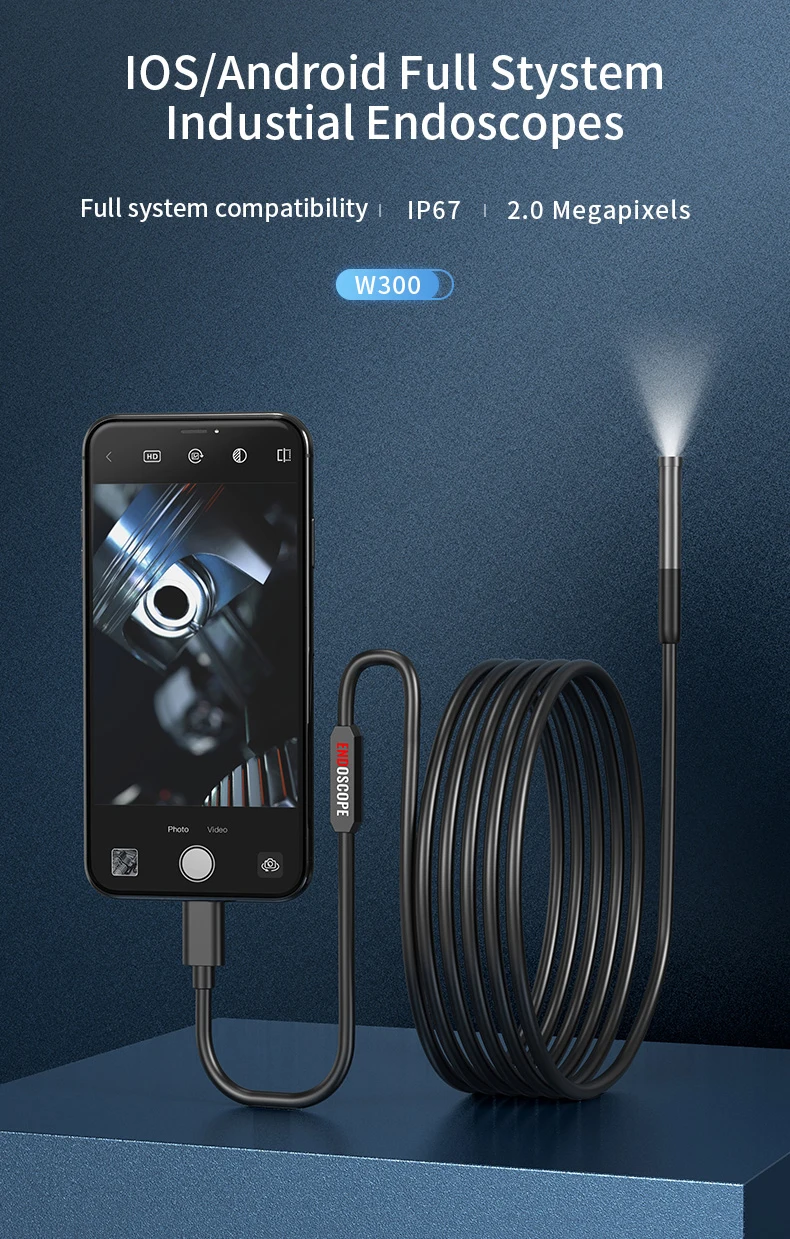 2MP 1080P For iphone Android Phone Dual Lens Industrial Endoscope CMOS Borescope Inspection Otoscope Digital Microscope