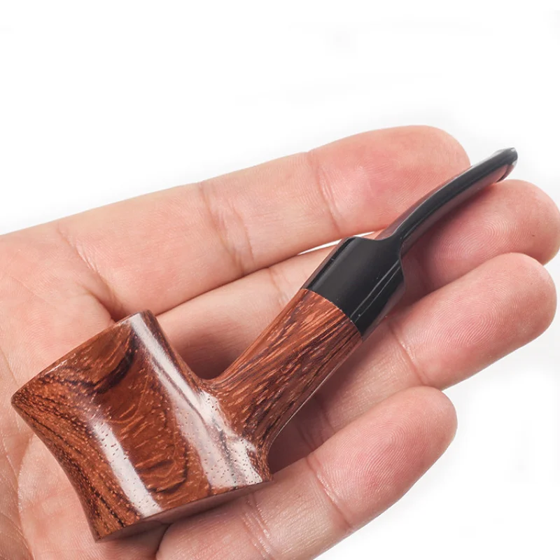 

Rosewood Smoking Pipe Beginner Dry Smoking Pipe Solid Wood Small Hammer Portable Pipe for Men9mmFlue Gas Activated Carbon Filter