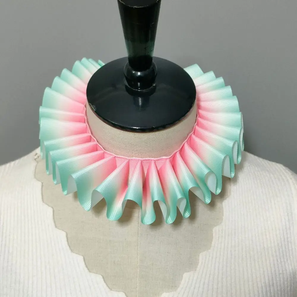 Detachable Neck Ruffled Collar Vintage Victorian Costume Circus Clowns Ruff Collar Organza Retro Renaissance False Collar