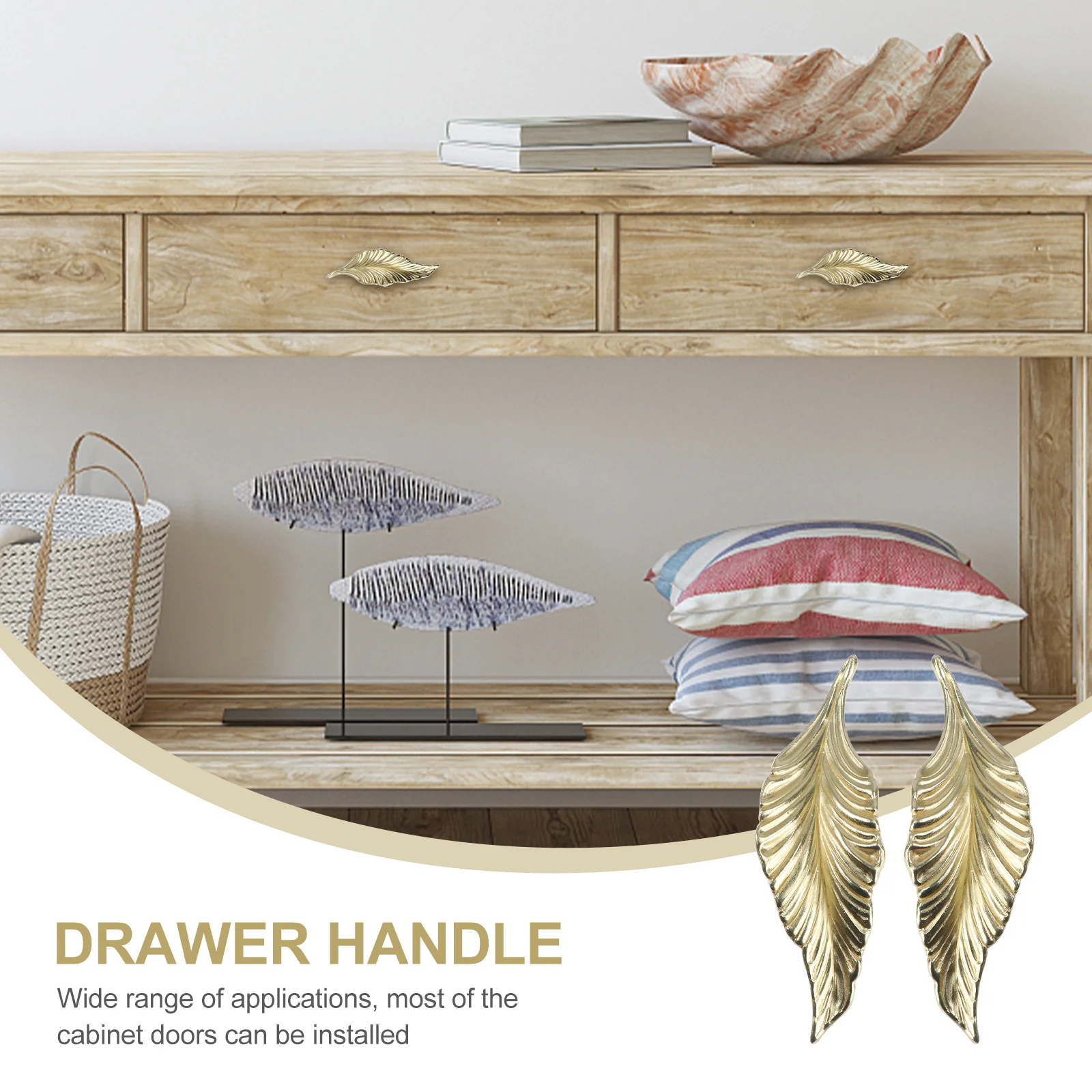 

2Pcs Creative Leaf Shaped Cabinet Handle Premium Zinc Alloy Drawer Pull Ring for Shoes Wine Cabinet Door Furniture Accessory