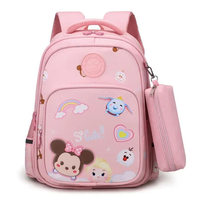 

2pcs Mochila Frozen disney Kids Backpack for Girls School Backpack Watrer Resistant Bookbag for Elementary Primary School Pink