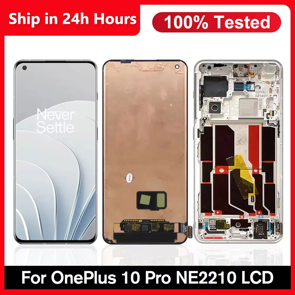 

6,7 "AMOLED для OnePlus 10 Pro ЖК-дисплей с цифровым преобразователем сенсорного экрана в сборе, сменный экран 1 + 10 Pro NE2210 NE2211 ЖК-дисплей