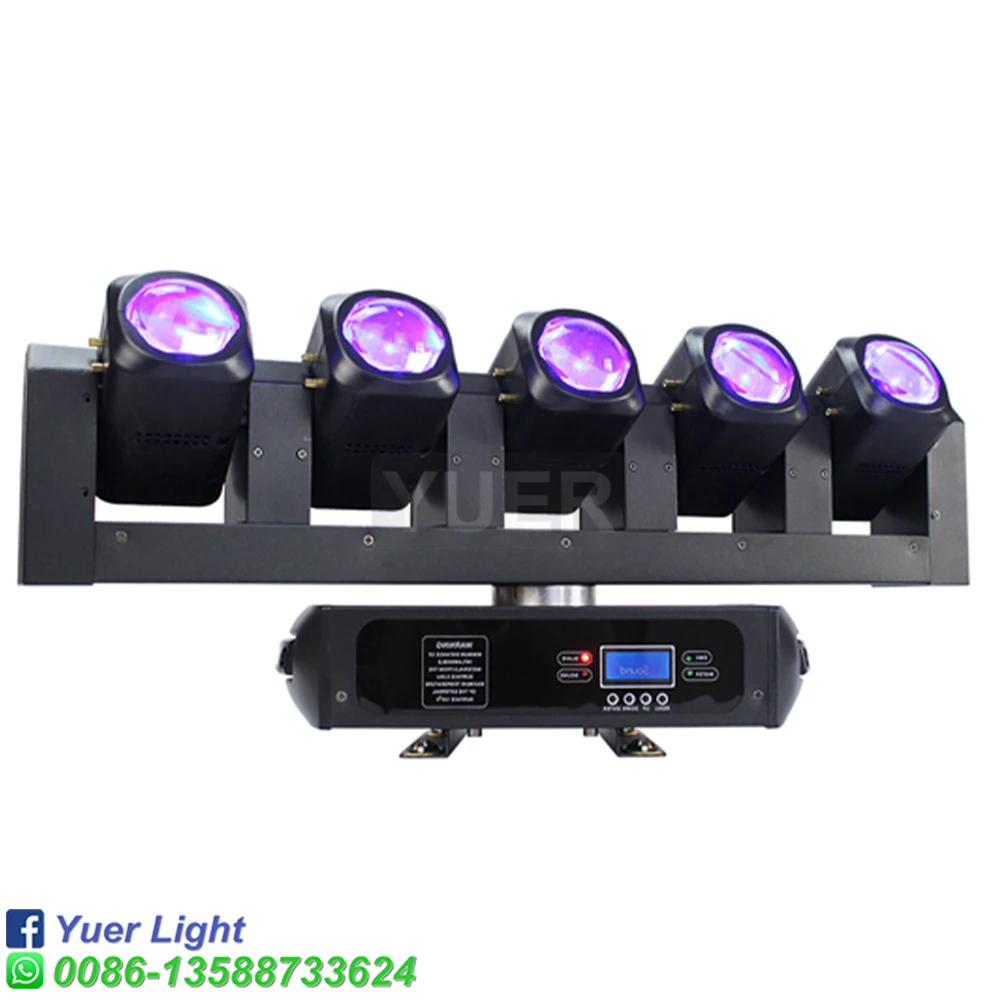 YUER 300W LED 5X40W RGBW Beam Moving Head Light Strobe Stage Lights DMX512 For DJ Disco Party Club Show Stage Effect Lamp