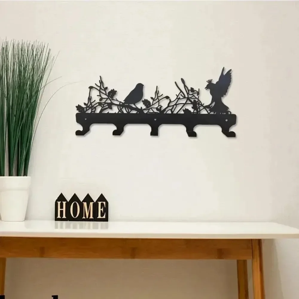 CIFBUY Black Metal Aluminum Wall Art, 3D Embossed Iron Panel Decorative for Living Room Home Gift