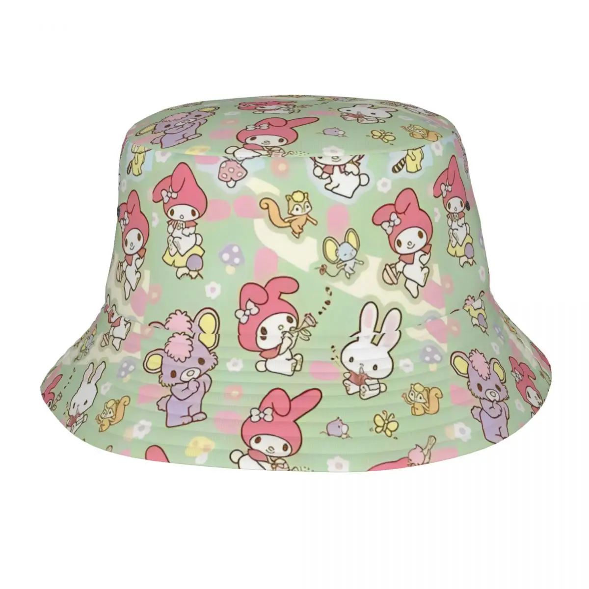 

Anime My Melody Bucket Hat For Women Fisherman Hats Retro Fishing Caps Foldable Hawaii Custom Sun Hats