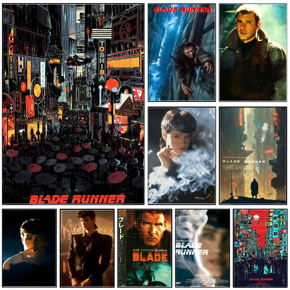 Classic Movie B-Blade Runner Poster  Self-adhesive Art Waterproof Paper Sticker Coffee House Bar Room Wall Decor