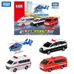 TAKARA TOMY Tomica 4 Pcs Emergency Rescue Vehicles Set Scale 1/64 Alloy Car Toys Motor Vehicle Diecast Metal Model Gift for Boys