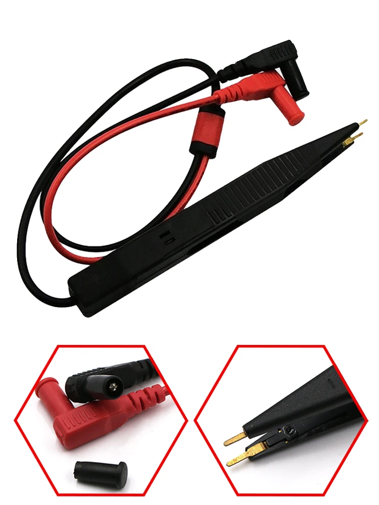 1pc Chip Test Clip Multimeter Probe Tweezers Patch Protective Head For Capacitance Inductance SMD Components Chip Test Clip