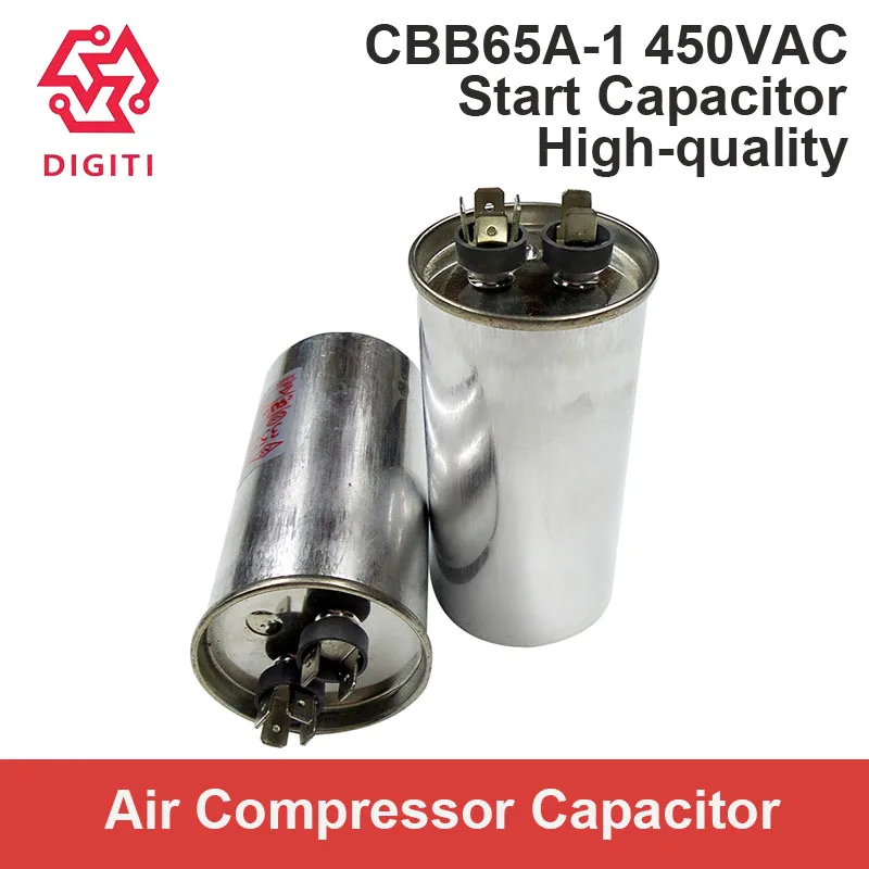 CBB65/CBB65A/CBB65A-1 Пусковой конденсатор воздушного компрессора переменного тока 450 В 8 мкФ/10 мкФ/12 мкФ/15 мкФ/20 мкФ/25 мкФ/30 мкФ/35 мкФ/40 мкФ/45 мкФ/50 мкФ/55 мкФ/60 мкФ/70 мкФ