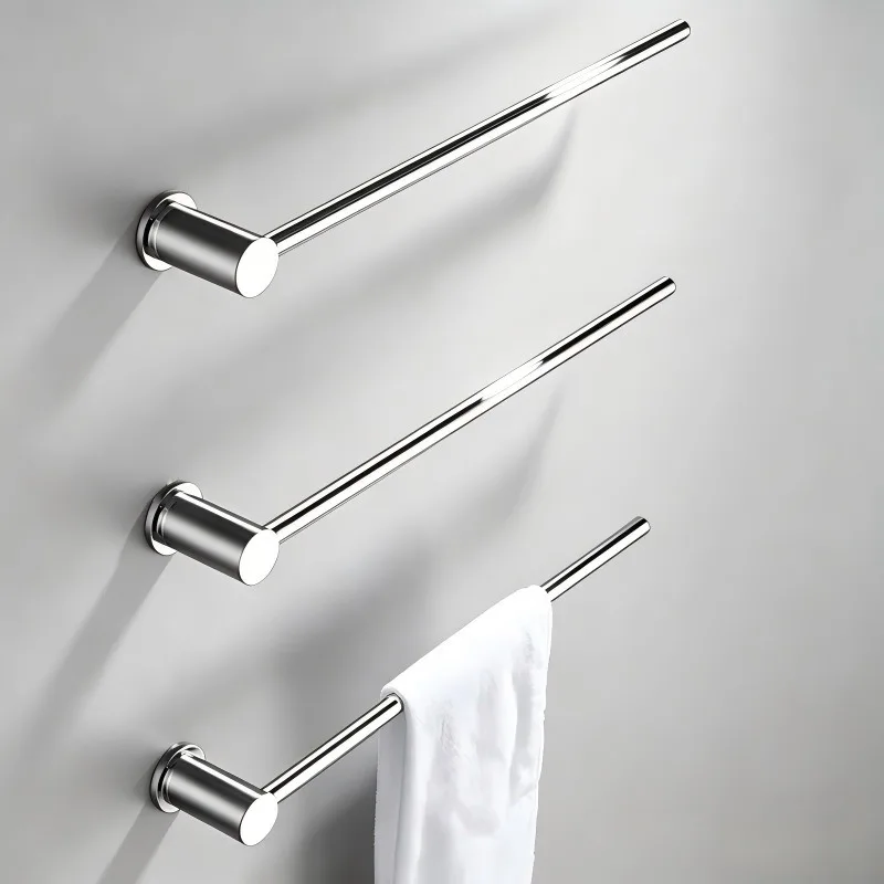 Minimalist light luxury all-copper unilateral towel single bar towel rack bathroom