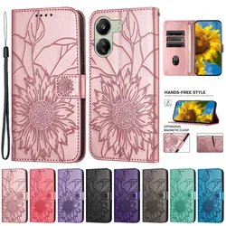 Redmi 13C Case on sFor Xiaomi Redmi 13C Case New Sunflower Pattern Leather Wallet Book Cover For Xiomi Redmi13C 13 C Etui Fundas