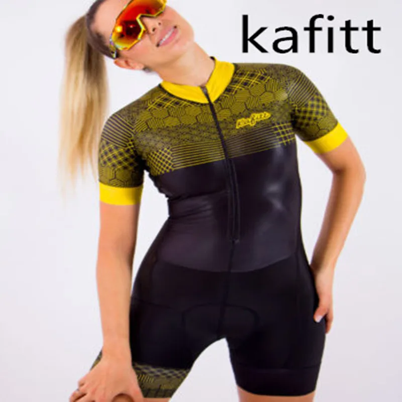 KAFITT women little monkey suit cycling suit work shirt short sleeved summer suit one-piece Pro 20GEL MTB