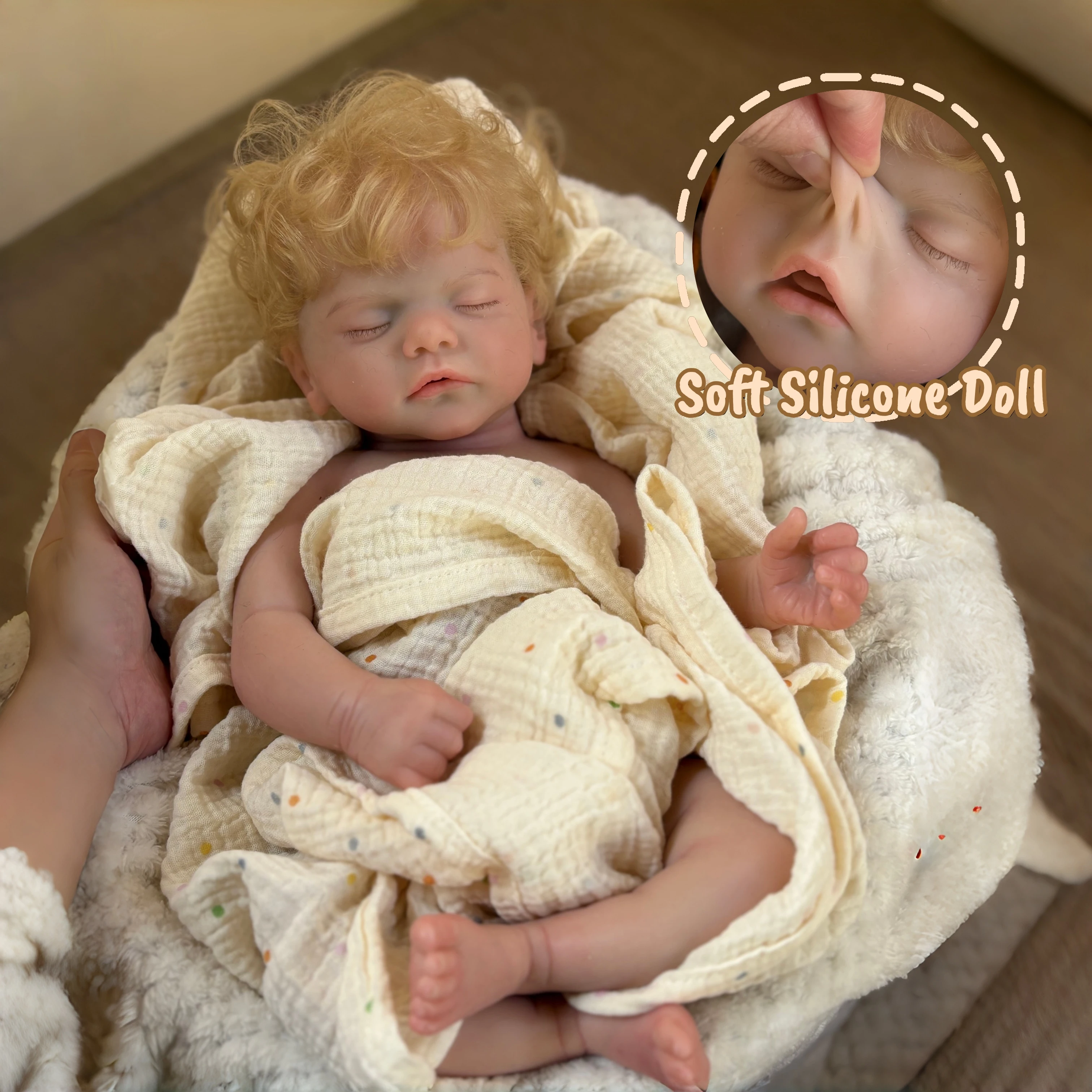 

1pc 18 Inch Open Mouth Silicone Twins Girl and Boy Lifelike 3D Paint Reborn Baby with Hand-rooted Hair Collectible Art Doll Gift