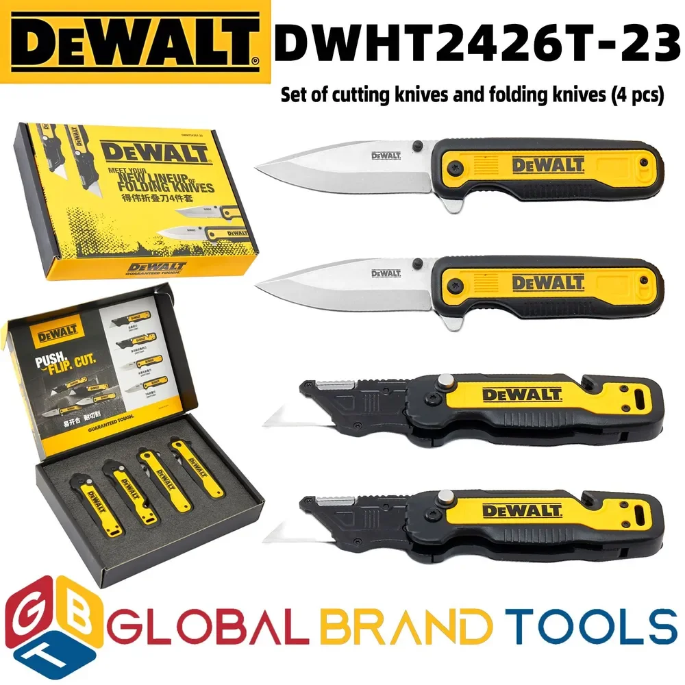 

DeWalt DWHT2426T-23/DWHT10910 4 Sets Cutting Knives Folding Knife,Power Tool Set,Power Tool Set 4 in 1ta,