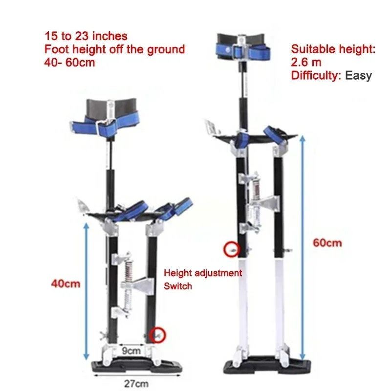 38-60CM Adjustable Walking Ladder Aluminum Alloy Horse Stool Folding Telescopic Stilt Bracket Multifunctional Construction Tools