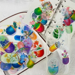 50pcs Capsule Flower Stickers Botanical Flower Decoration Luggage Laptop Scrapbook Diary DIY Skateboard Guitar Helmet Stickers