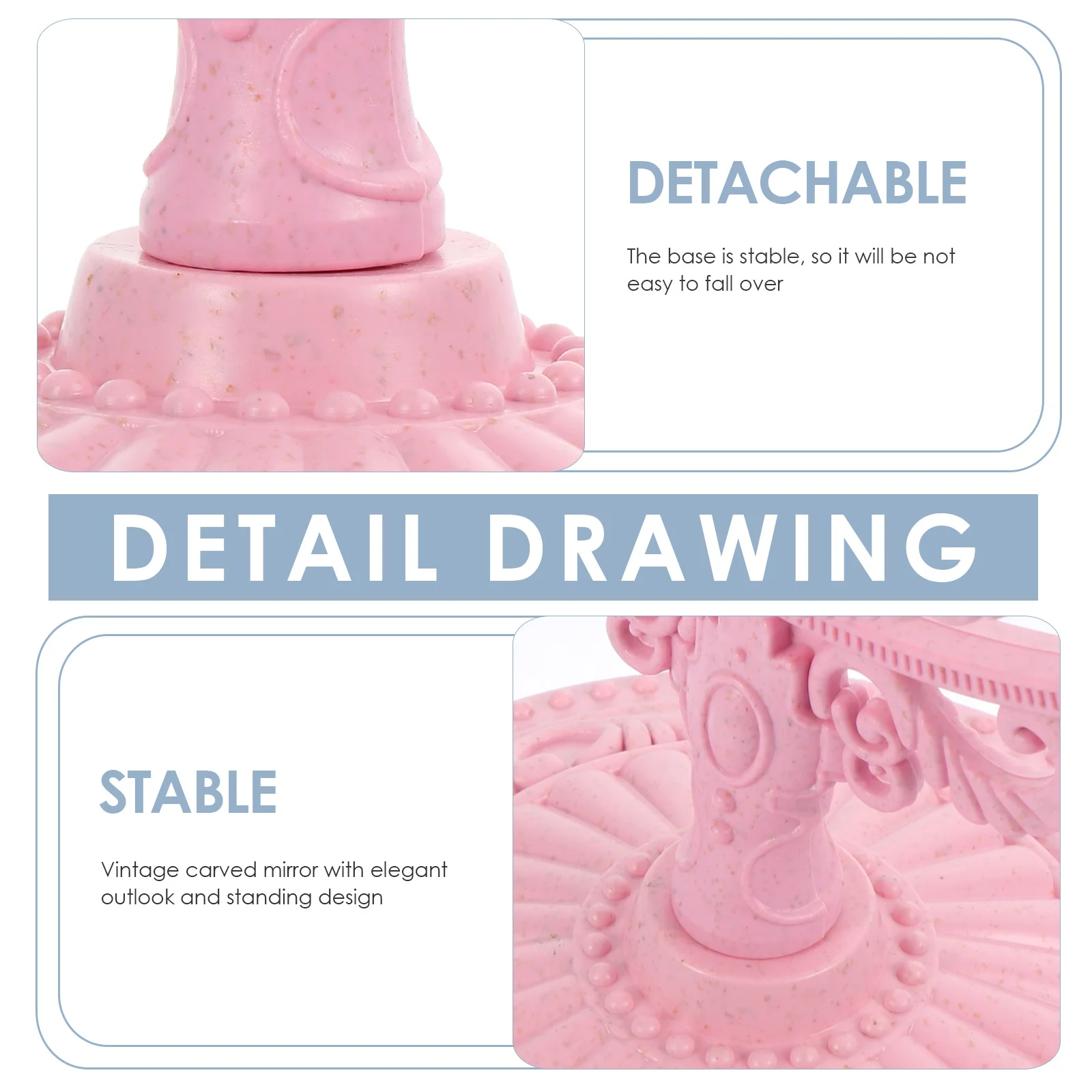 Specchio per trucco vintage bifacciale da 2 pezzi Specchio da tavolo creativo a forma di cuore Design elegante Base stabile Regalo perfetto per le ragazze