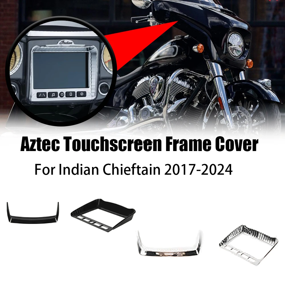 Waterproof ABS Aztec Touch Screen Frame Stereo Accent Cover Easy Installation Decor Trim For Indian Chieftain 2017-2024