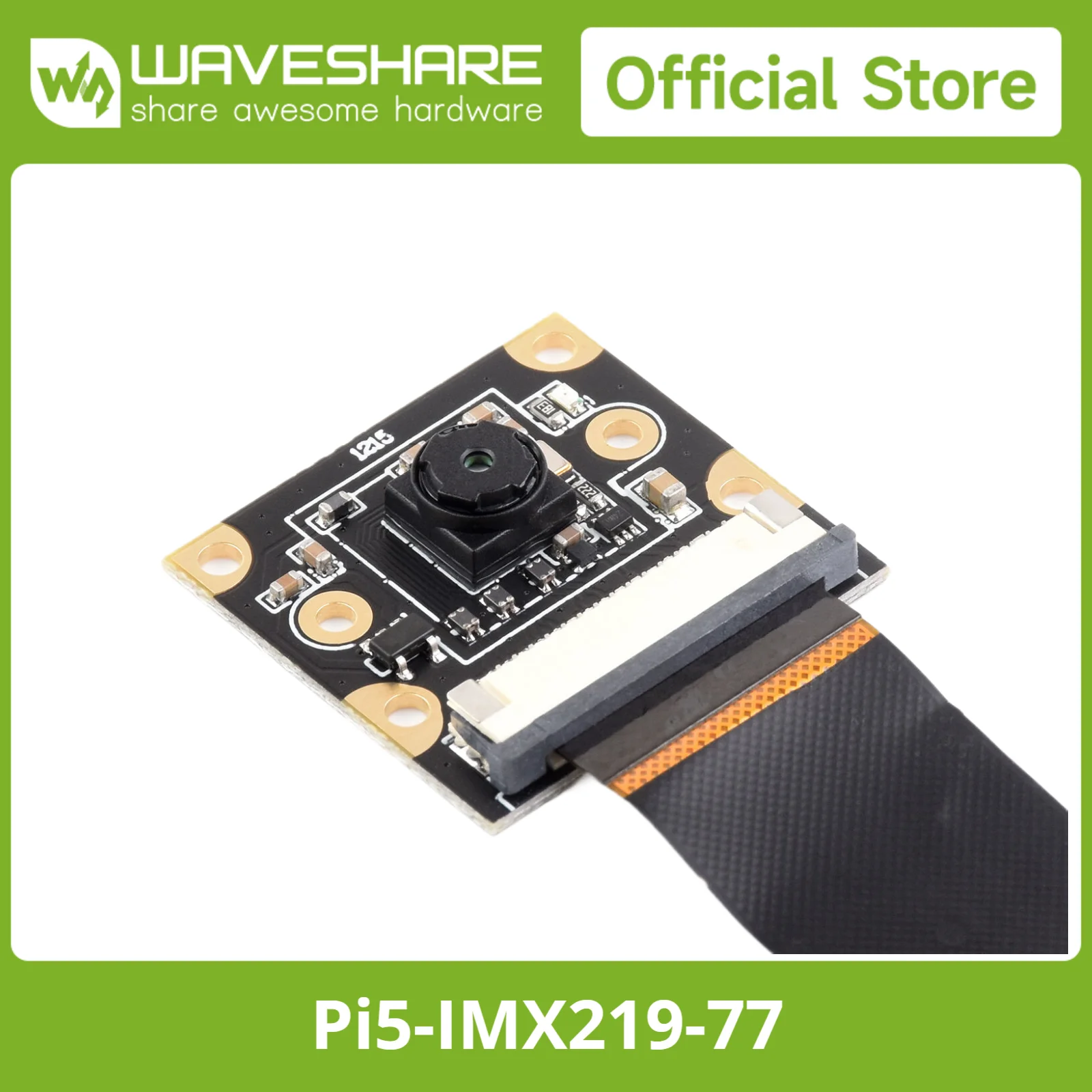 Imagen 3: Sensor IMX219 del módulo de cámara Waveshare IMX219, interfaz MIPI-CSI, opciones para 79,3 °   / 120 °   FOV, Para Raspberry Pi 5