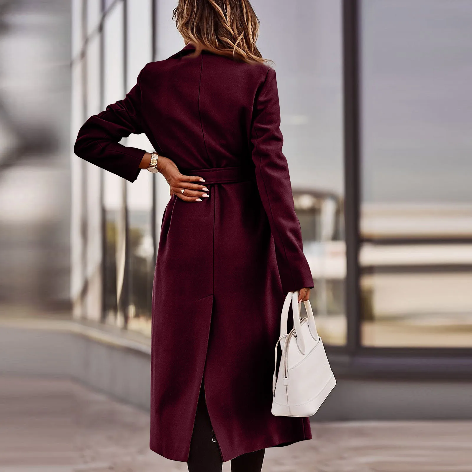 ladies trench Popular 2023 high end elegant coat women casual long bathrobe style outerwear autumn winter coat for female