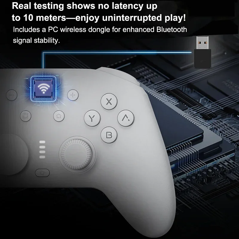 وحدة تحكم ألعاب لاسلكية من السيليكون السائل MOBAPAD N1 مع عصا تحكم بتأثير القاعة لملحقات Nintendo Switch PC Android iOS